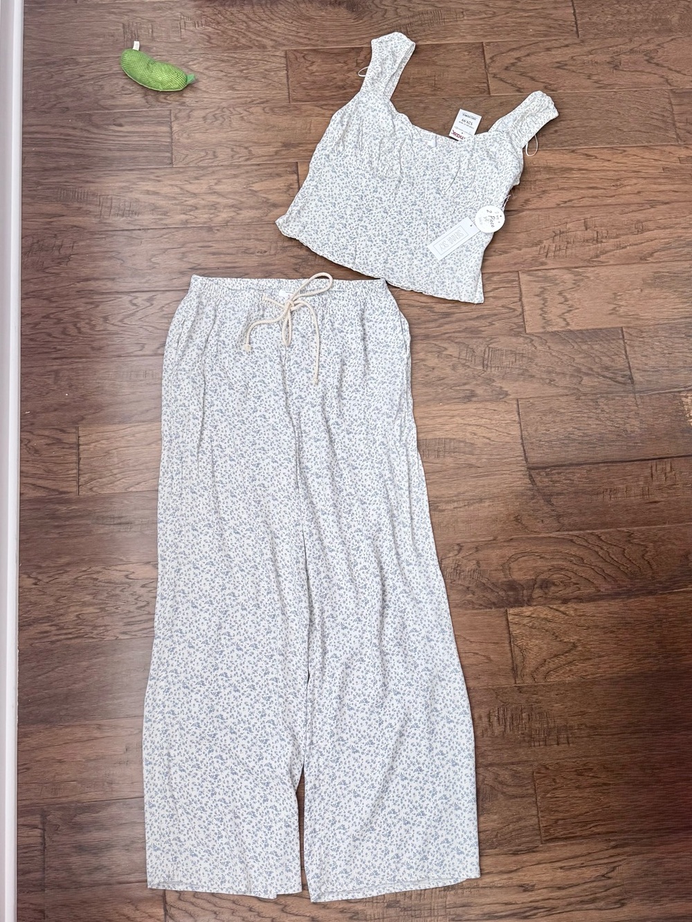 Sienna Sky Juniors Floral Two-Piece Crop Top & Wide Leg Pant Set
